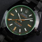 Rolex All Black Milgauss Swiss ETA 2836-2 Watch Green Glass